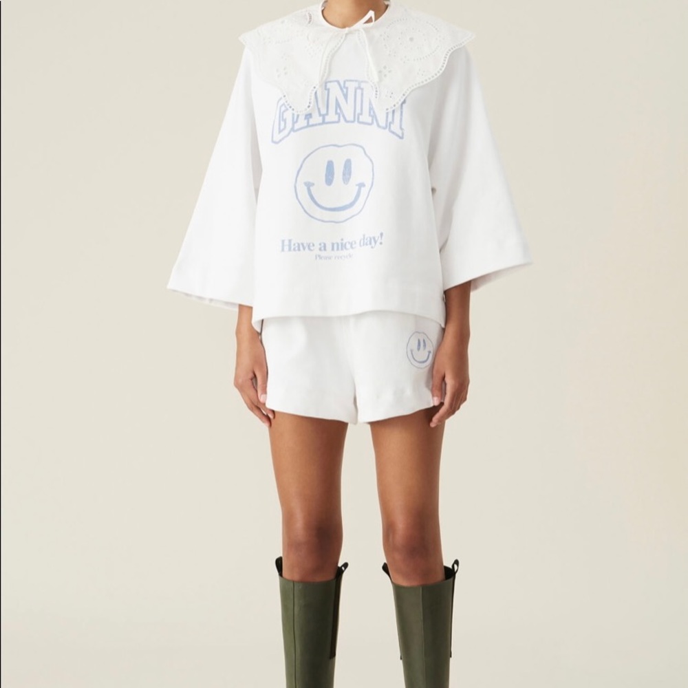 ganni cotton shorts